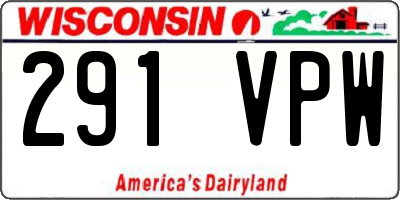 WI license plate 291VPW