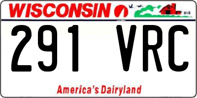 WI license plate 291VRC