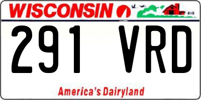 WI license plate 291VRD