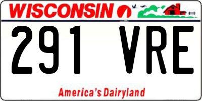 WI license plate 291VRE