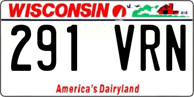 WI license plate 291VRN