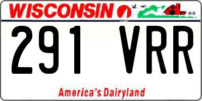WI license plate 291VRR