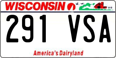 WI license plate 291VSA