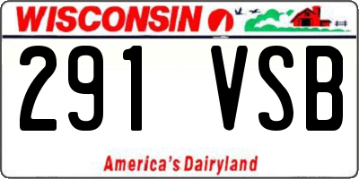WI license plate 291VSB