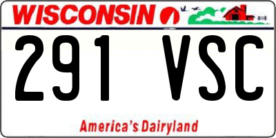 WI license plate 291VSC