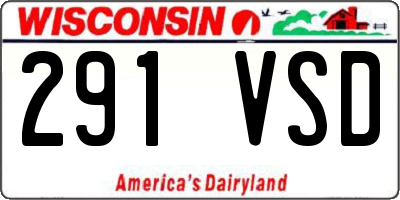 WI license plate 291VSD