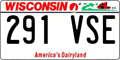 WI license plate 291VSE