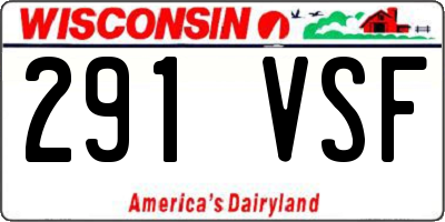 WI license plate 291VSF