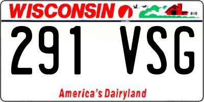 WI license plate 291VSG