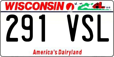 WI license plate 291VSL