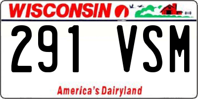 WI license plate 291VSM