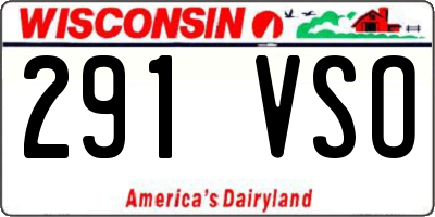 WI license plate 291VSO