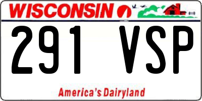 WI license plate 291VSP