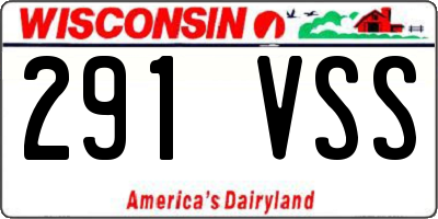WI license plate 291VSS