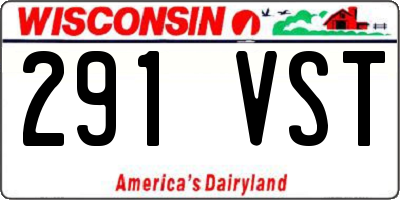 WI license plate 291VST