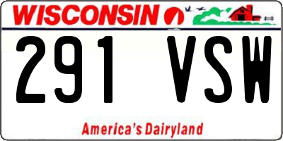 WI license plate 291VSW