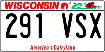 WI license plate 291VSX