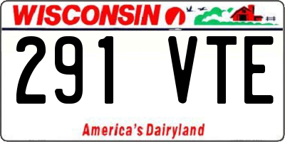 WI license plate 291VTE