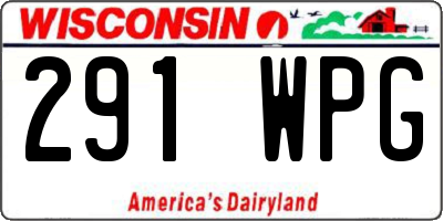 WI license plate 291WPG