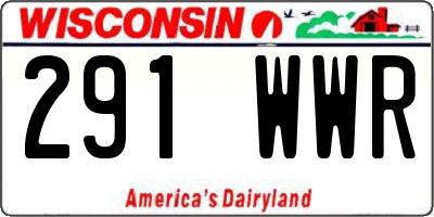 WI license plate 291WWR