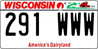 WI license plate 291WWW