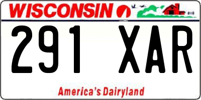 WI license plate 291XAR
