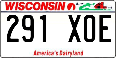 WI license plate 291XOE