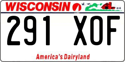 WI license plate 291XOF