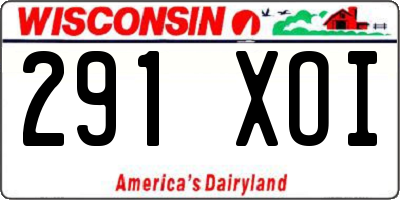 WI license plate 291XOI