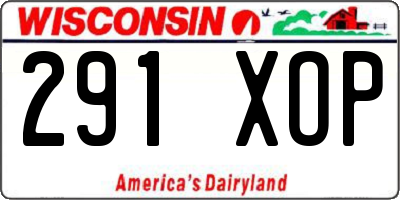 WI license plate 291XOP