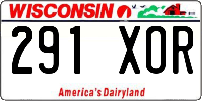 WI license plate 291XOR