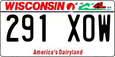 WI license plate 291XOW