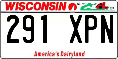 WI license plate 291XPN