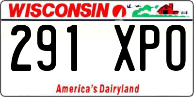 WI license plate 291XPO