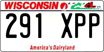 WI license plate 291XPP