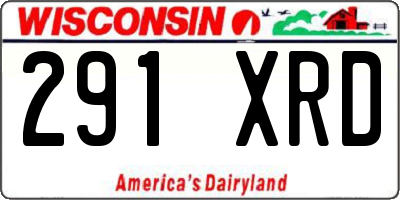 WI license plate 291XRD