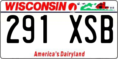 WI license plate 291XSB