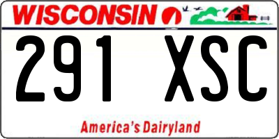 WI license plate 291XSC