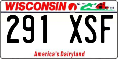 WI license plate 291XSF