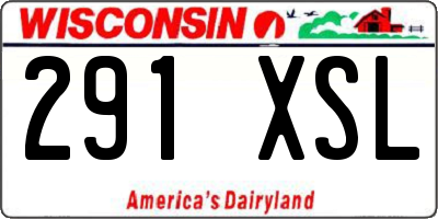 WI license plate 291XSL
