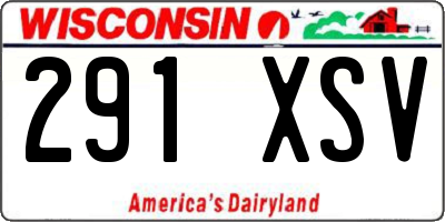 WI license plate 291XSV