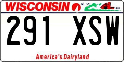 WI license plate 291XSW