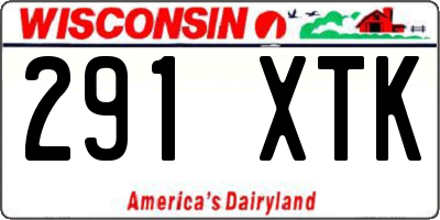 WI license plate 291XTK