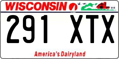 WI license plate 291XTX