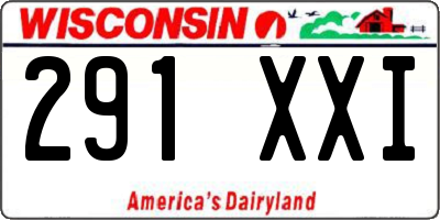 WI license plate 291XXI