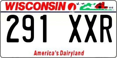WI license plate 291XXR