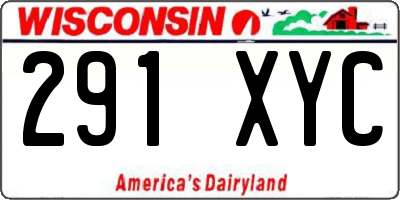 WI license plate 291XYC