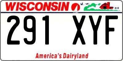 WI license plate 291XYF