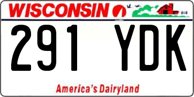 WI license plate 291YDK