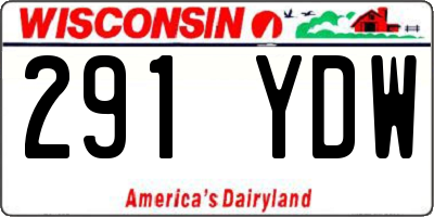 WI license plate 291YDW